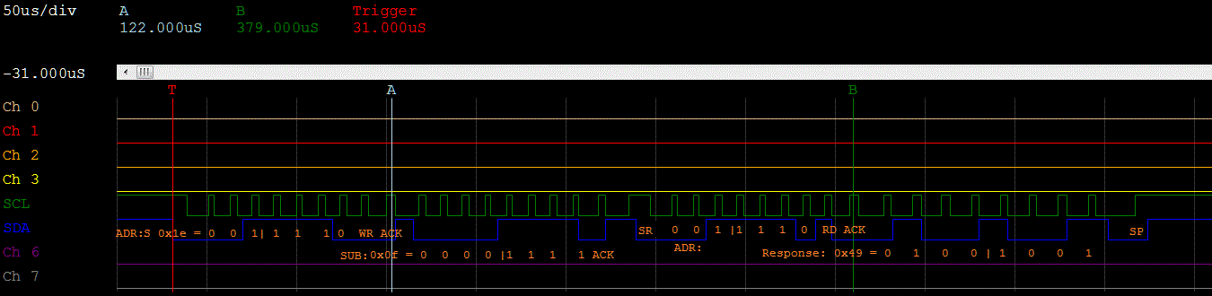 I2C WHOAMI response...