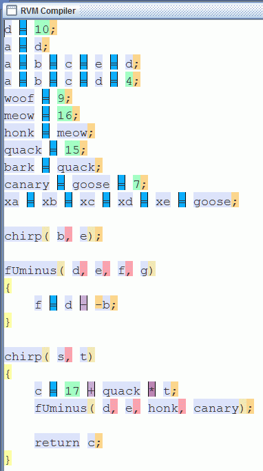 chirp() calls fUminus()